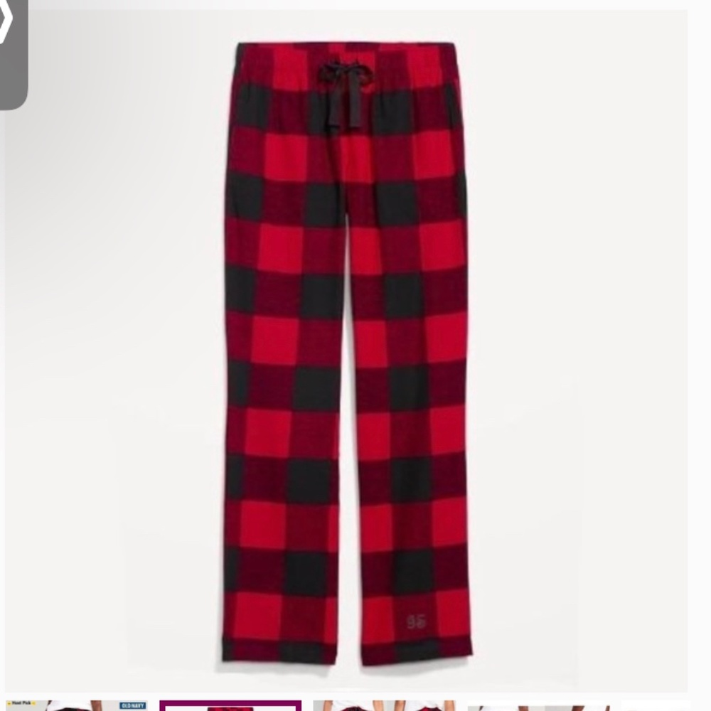 OLD NAVY Flannel Pajama Pants Black White Buffalo Plaid holiday fall cozy warm - Picture 2 of 4
